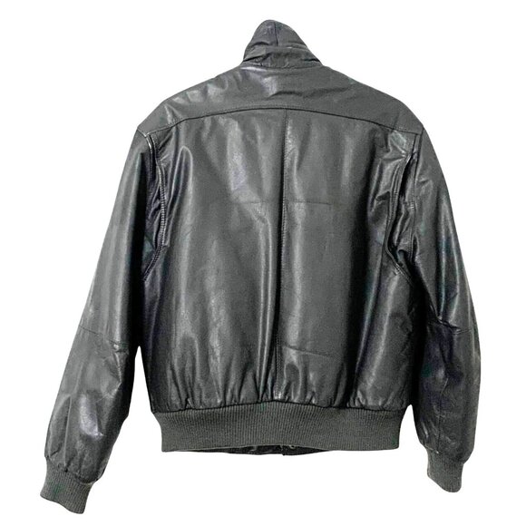 Vtg 80s Members Only Mens Dark Gray Leather Lined Moto Jacket Mens SZ 40 - Picture 3 of 16